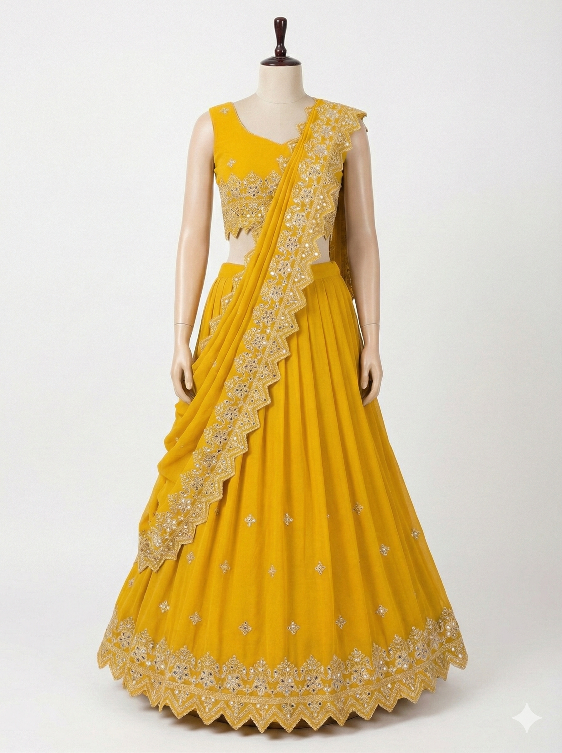 Haldi Special Yellow Party Wear Lehenga with Heavy Embroidery