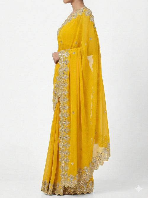Haldi Special Yellow Party Wear Lehenga with Heavy Embroidery